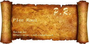 Pler Raul névjegykártya